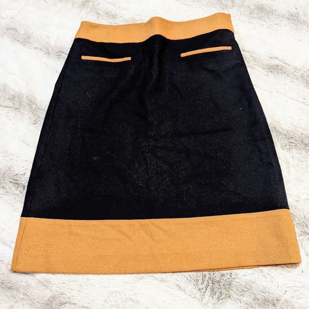 Women's Loft Navy & Tan Pencil Skirt size 6
